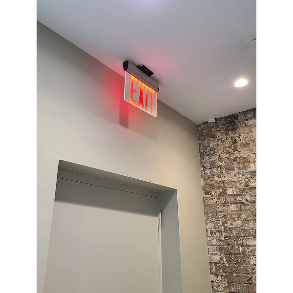 Light Blue USA Recessed Edge Lit LED Exit Sign Wayfair